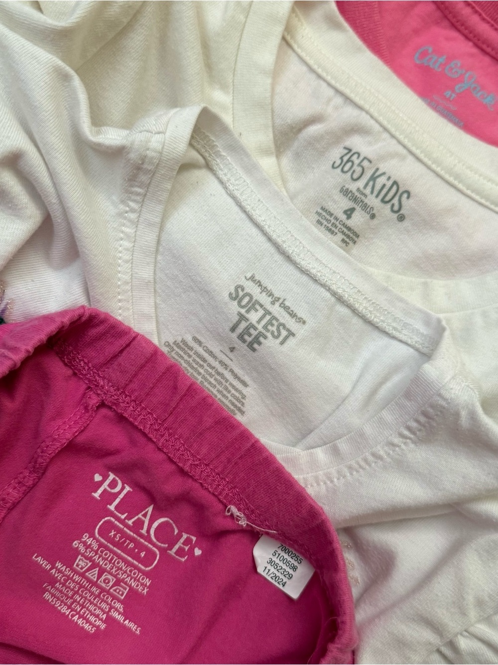 Cat&Jack/Jumping Beans Girls Pink & White Graphic Tee + Bike Shorts Set, Size 4T - Picture 7 of 10